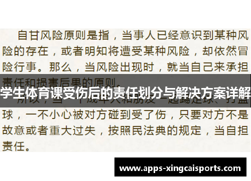 学生体育课受伤后的责任划分与解决方案详解